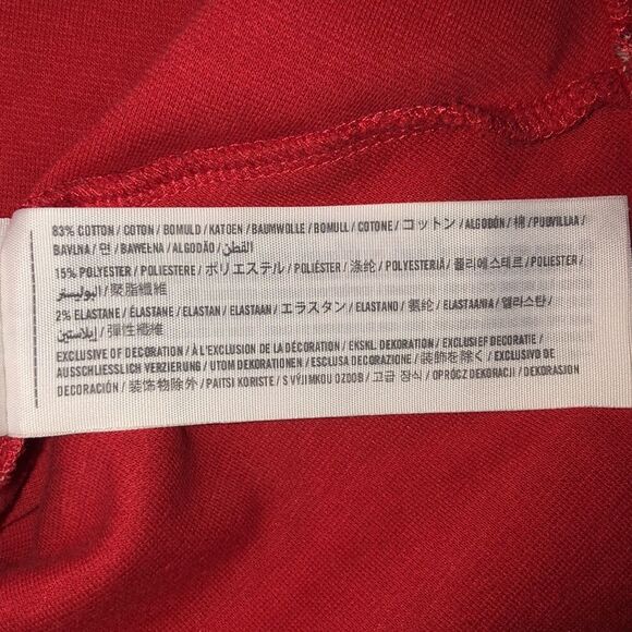 Hollister M Scoop Neck Back Quarter Sleeve Cotton Red Floral Skater Dress - Picture 14 of 15